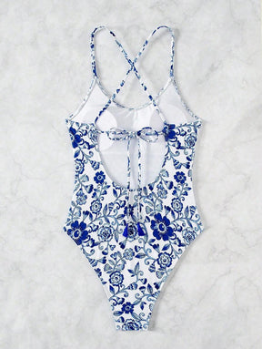 Maiô Floral Marinho