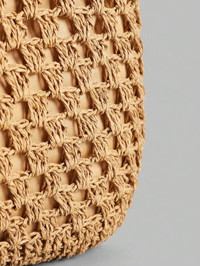 Bolsa de Crochê Natural com Alças Longas