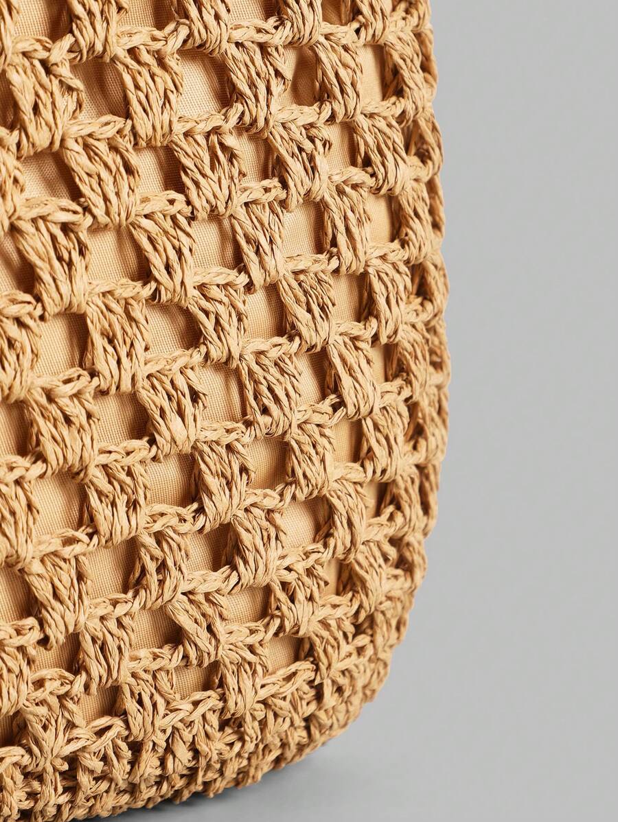 Bolsa de Crochê Natural com Alças Longas