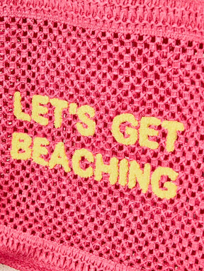 Bolsa de Crochê com Estampa "LET'S GET BEACHING"