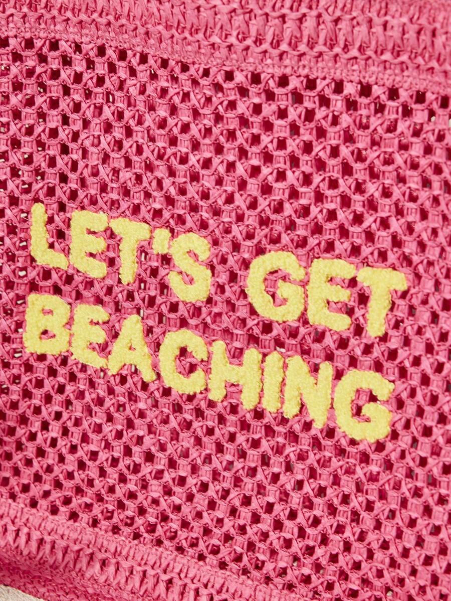 Bolsa de Crochê com Estampa "LET'S GET BEACHING"