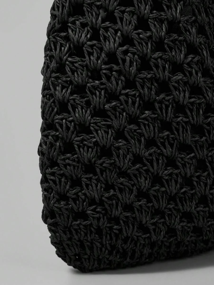 Bolsa de Crochê Natural com Alças Longas