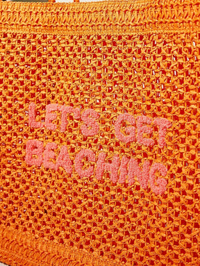 Bolsa de Crochê com Estampa "LET'S GET BEACHING"