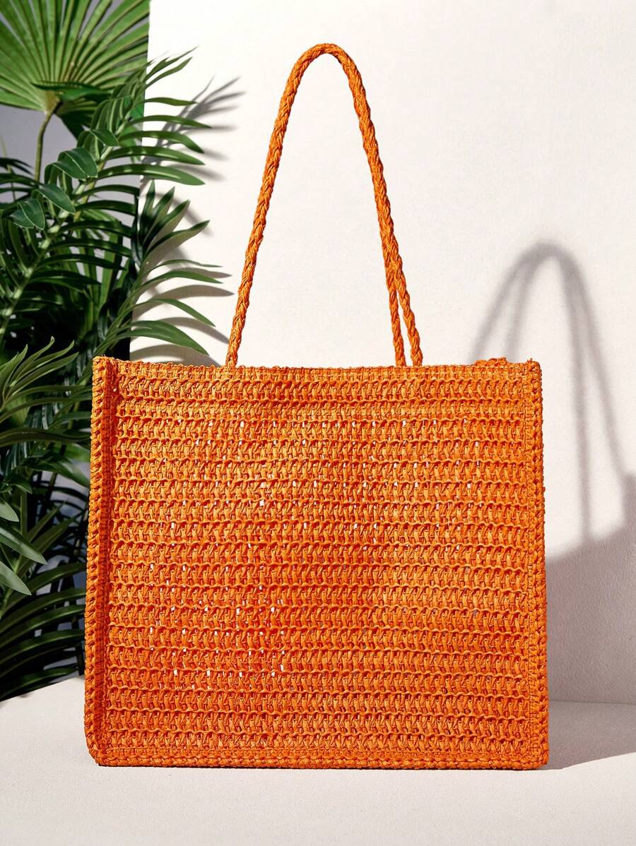 Bolsa de Crochê com Estampa "LET'S GET BEACHING"