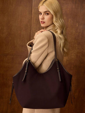 Bolsa de Palha com Alças de Couro e Ajuste Lateral