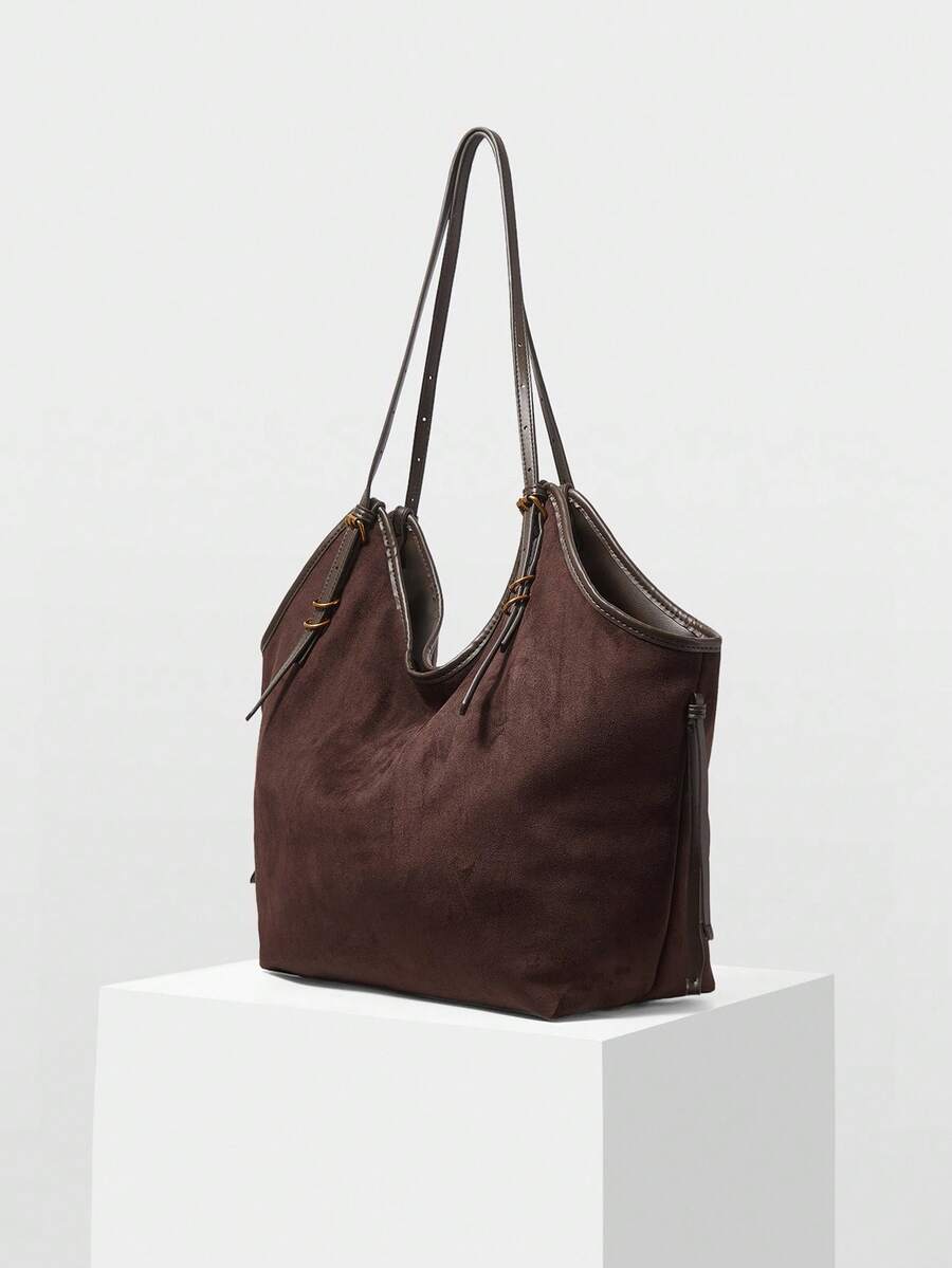 Bolsa de Palha com Alças de Couro e Ajuste Lateral