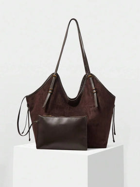 Bolsa de Palha com Alças de Couro e Ajuste Lateral