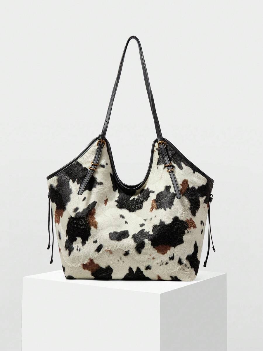 Bolsa de Palha com Alças de Couro e Ajuste Lateral