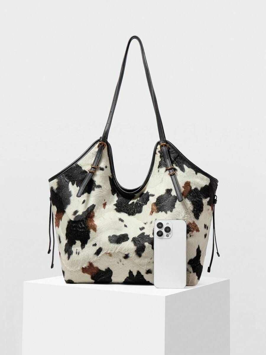 Bolsa de Palha com Alças de Couro e Ajuste Lateral