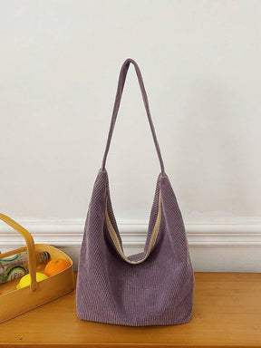 Bolsa de Tecido com Estampa Geométrica e Alças Trançadas