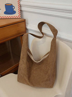 Bolsa de Tecido com Estampa Geométrica e Alças Trançadas